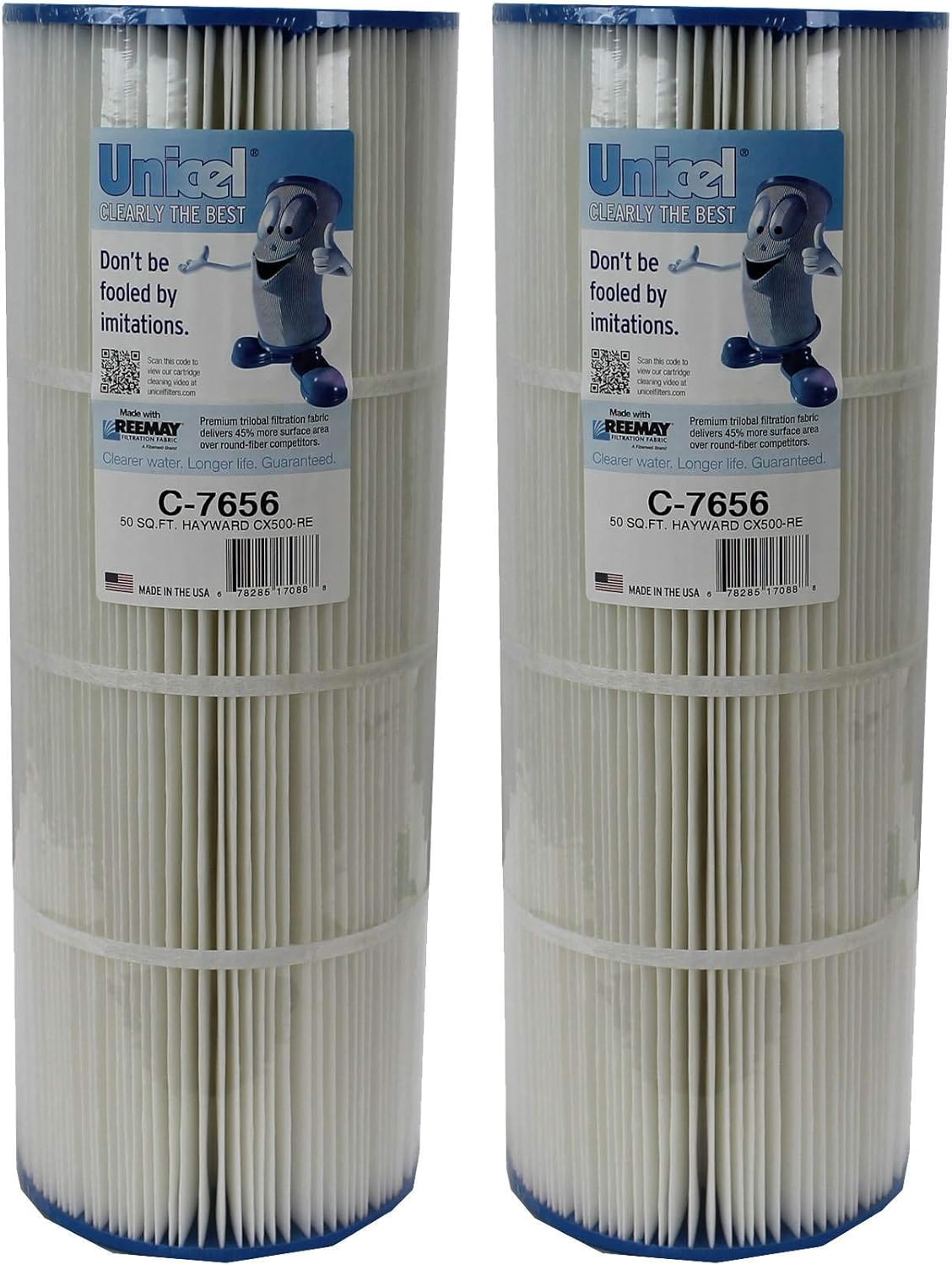 Unicel C-7656 50 Square Foot Media Replacement Pool Hot Tub Spa Filter Cartridge with 108 Pleats (2 Pack)