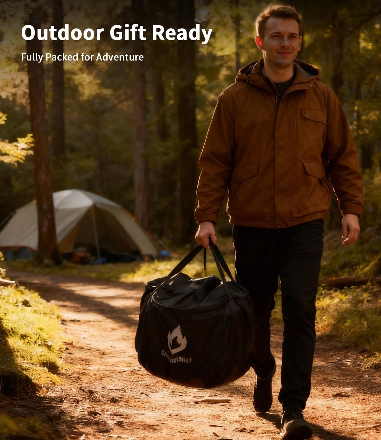 21 Inch Smokeless Fire Pit, for Outdoor Patio & Backyard, Dual Airflow Secondary Combustion, Stainless Steel Firepit with Detachable Ash Pan, Clean Burn, Portable for Camping & Gatherings