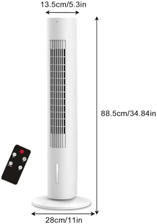 Bladeless Tower Fan, Fans That Blow Cold Air, Cooling Fan with Remote Control and 3 Speed, LED Display, for Room, office, Lightweight Design(88.5cm/34.84in)