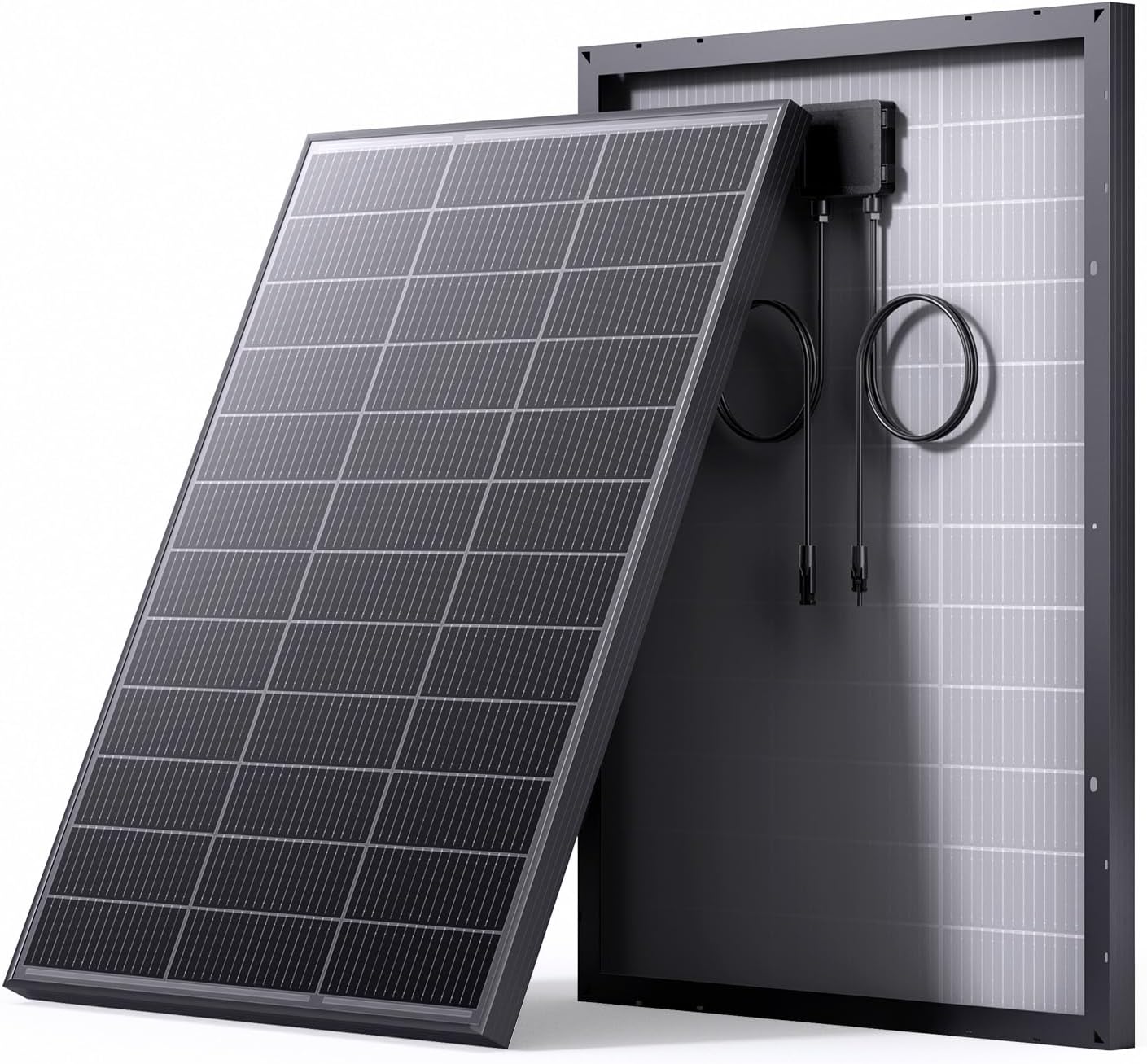 N-Type 16BB Mini 100 Watt Solar Panel, Compact 12V 100W Solar Panel, 25% High Efficiency Monocrystalline PV Module, for RV, Van, Pickup Truck,Camping, Rooftop,Home,Off-Grid Cabin (Single 100W)