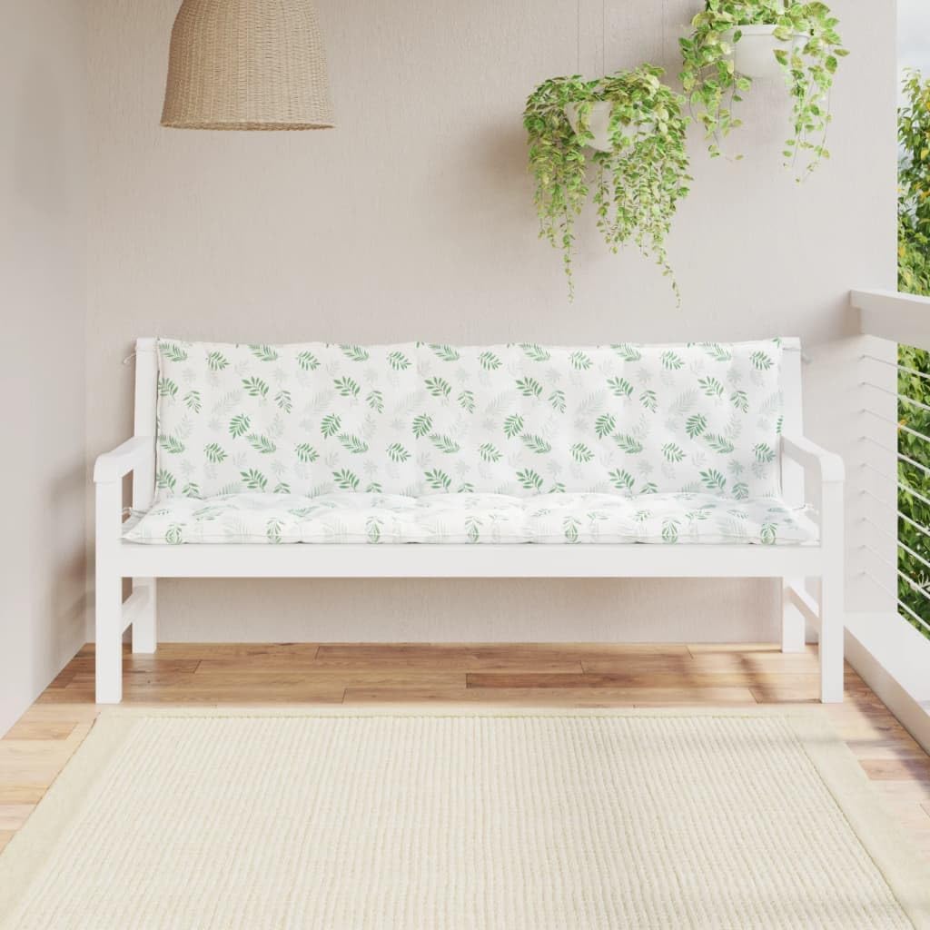Garden Bench Cushions 2 pcs Leaf Pattern Oxford Fabric,Superior Outdoor Bench Cushion for Garden and Patio, Breathable and WaterResistant Patio Furniture Decor, Furniture Accessories
