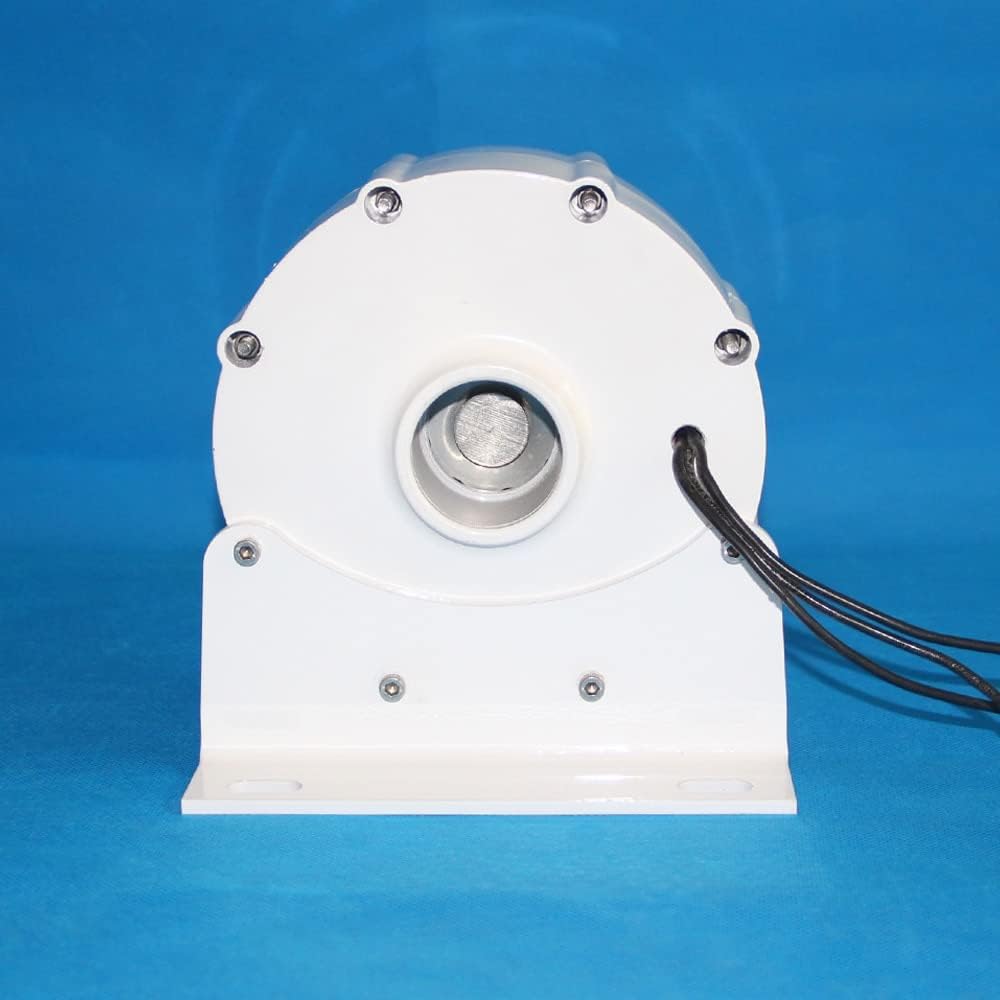 Wind Turbine Generator Kit, 800W 1000W 12V 24V 48V Permanent Magnet Generator 600rpm Gearless 3 Phase Synchronous Alternator Dynamo Water Wind Turbine for Hybrid Solar Wind System(With Base,48V_500W)