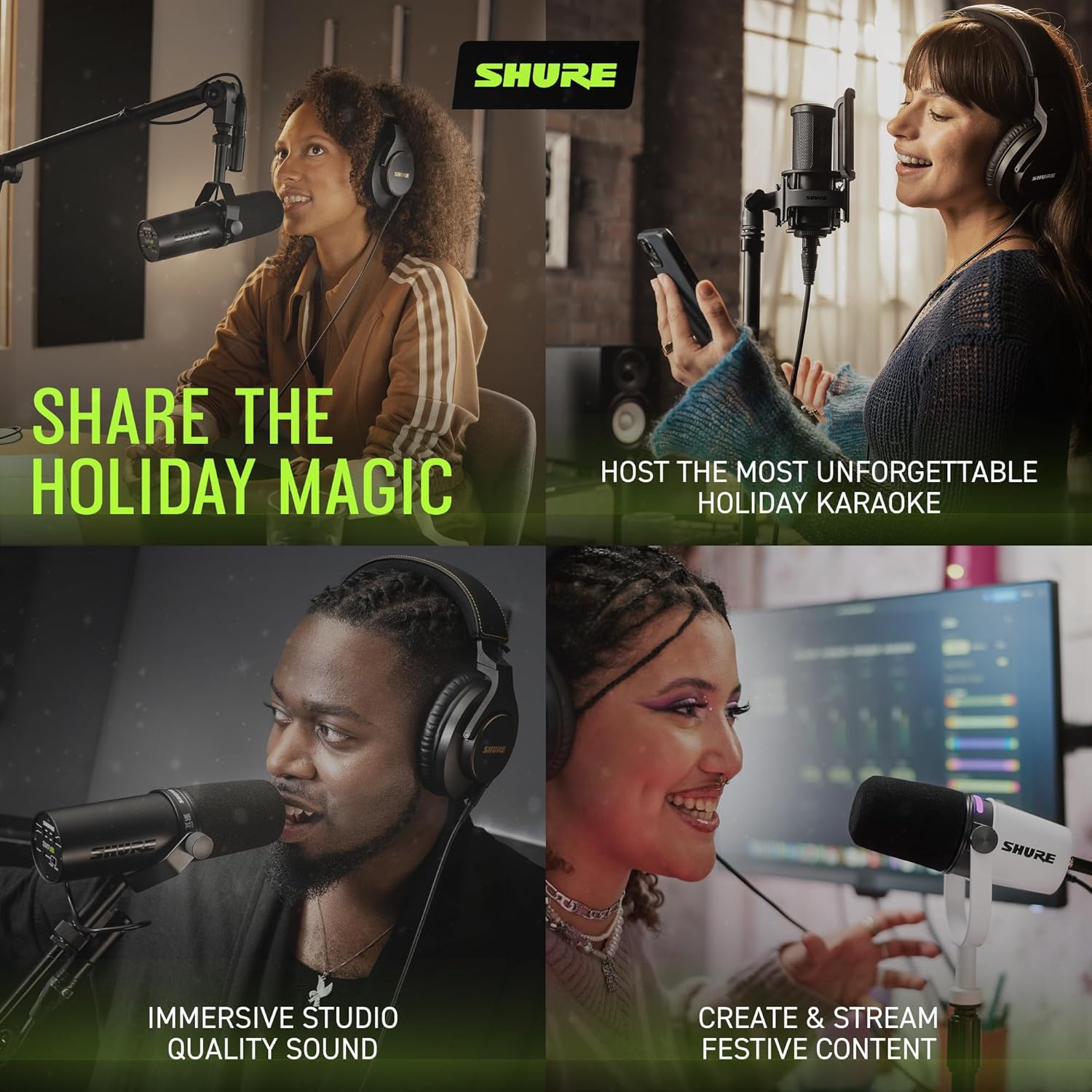 Shure BLX288/PG58 Wireless Microphone System - 14-Hour Battery Life, 300 ft Range, UHF | Includes (2) PG58 Handheld Vocal Mics, Dual Channel Receiver | H10 Band (BLX288/PG58-H10)