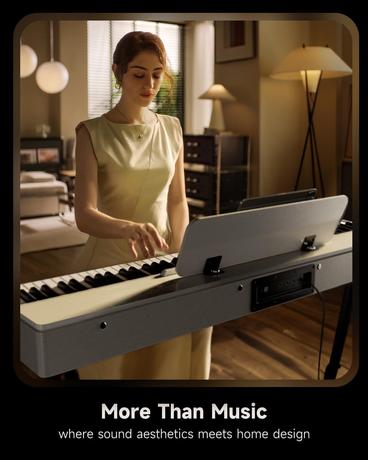 Donner OURA S100 Digital Piano with 88 Key Graded Hammer Weighted Keyboard with White Adjustable Piano Bench