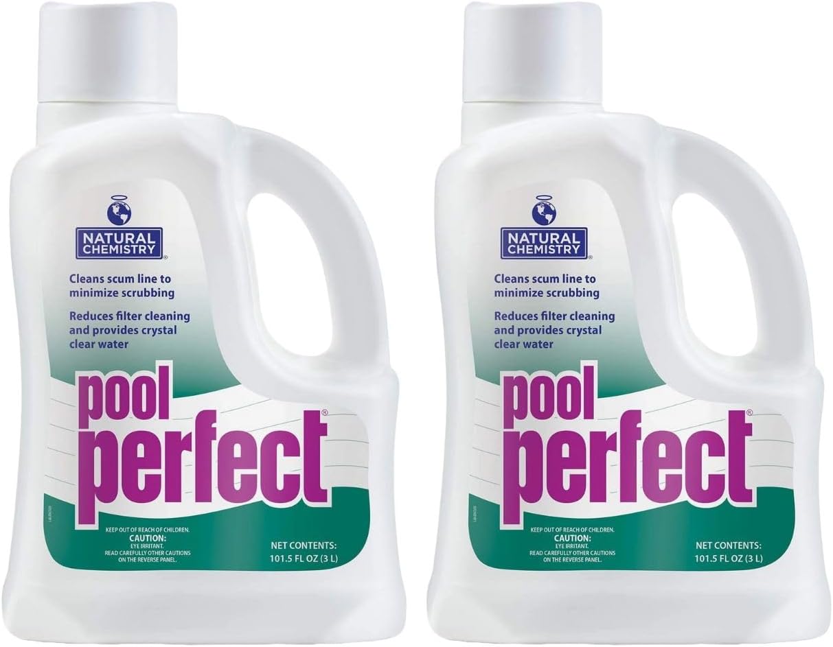 Natural Chemistry Pool Perfect, 3-Liter, Pack of 2, Reduce Scum Lines and Filters Cleanings, Ensures Crystal Clear Water, Compatible with All Sanitizing Systems
