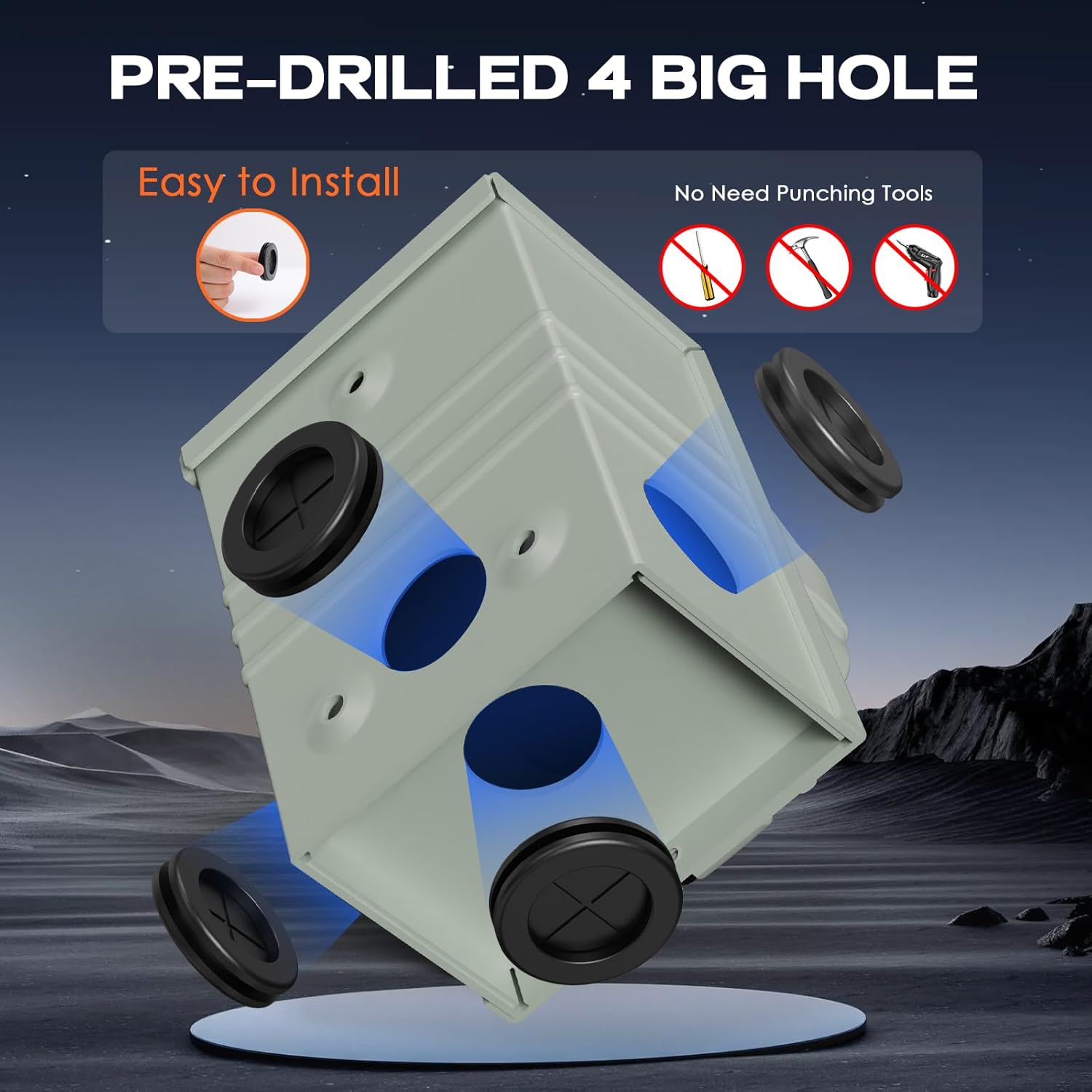 50 Amp Generator Cord and Pre-Drilled Power Inlet Box, 15FT Heavy Duty NEMA 14-50P to SS2-50R Extension Cord Twist Locking with Inlet Box, 125/250V, 12500W, ETL Listed for Outdoor Emergency Kit