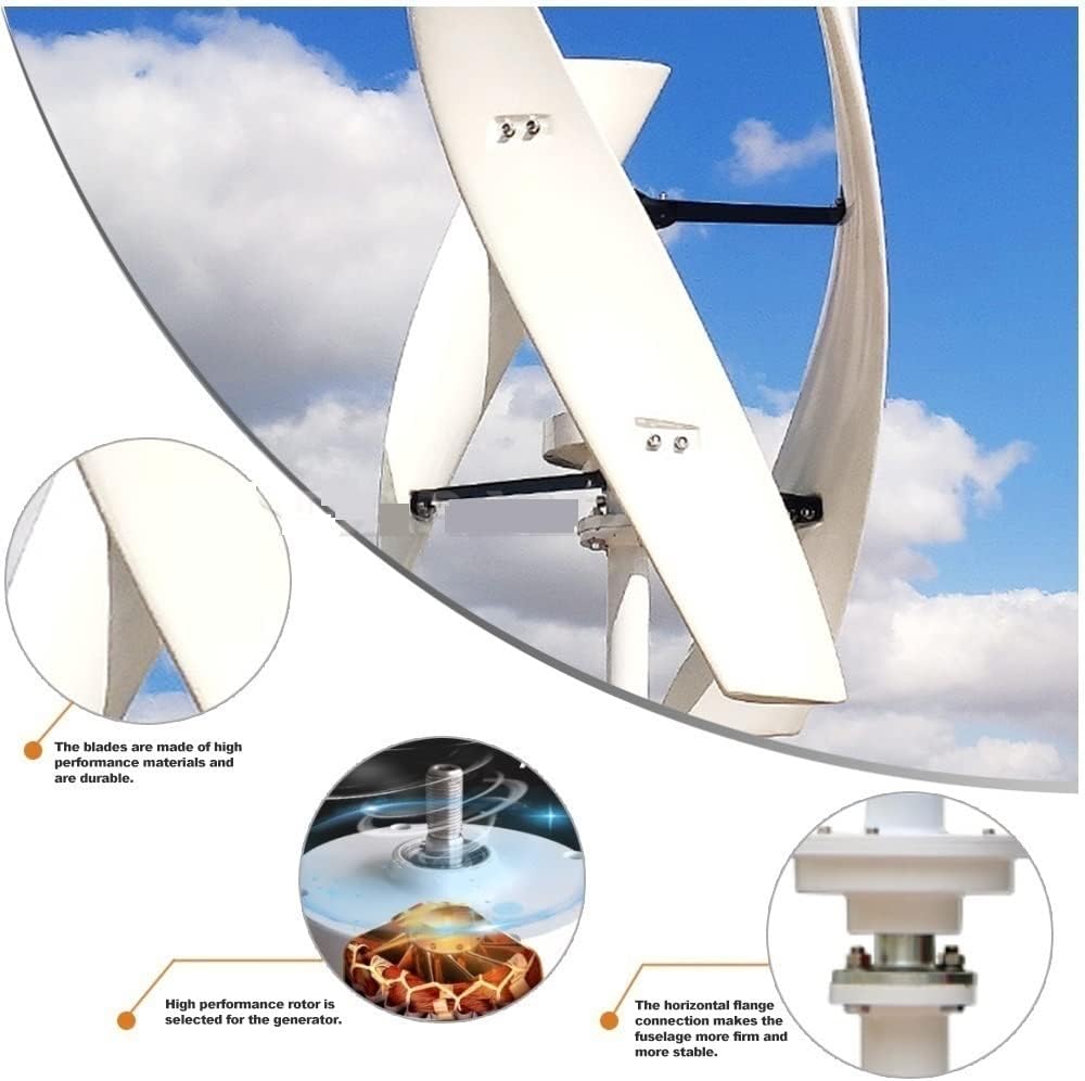 Wind Power Turbine Generator 400W Vertical Axis Permanent Magnet Wind Turbine 12v 24v Energy Windmill with MPPT Controller for Home Factory Use (Color : Wind Controller, Size : White)
