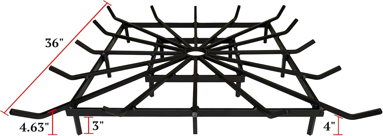 SteelFreak Heavy Duty Square Wheel Fire Pit Grate - Made in The USA (36 x 36 Inch)