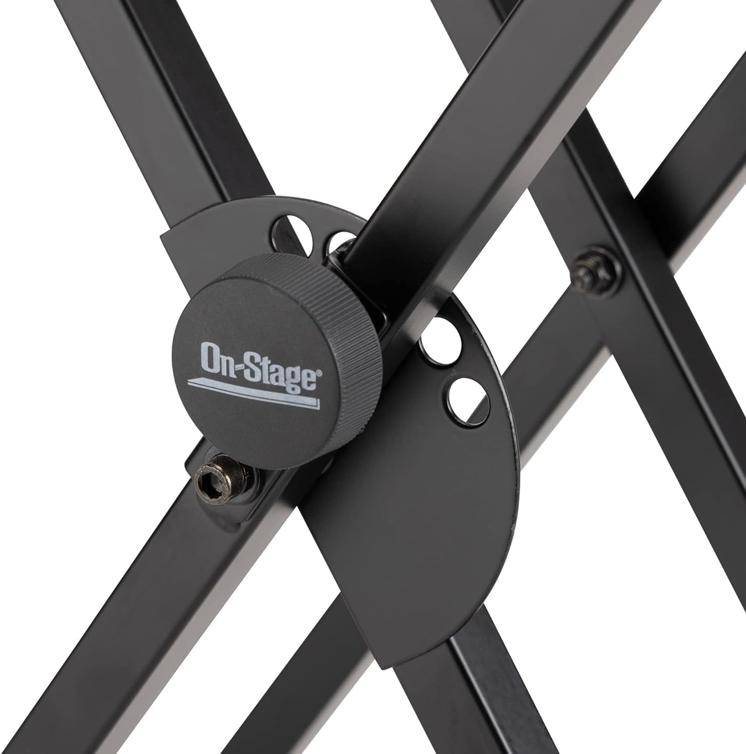 On-Stage KS8191XX Double-X Bullet Nose Keyboard Stand with Lok-Tight Construction (for Keyboards, Synths, Organs, and Electric Pianos, 200 lb Capacity, Folding, Portable, Adjustable, Metal, Black)