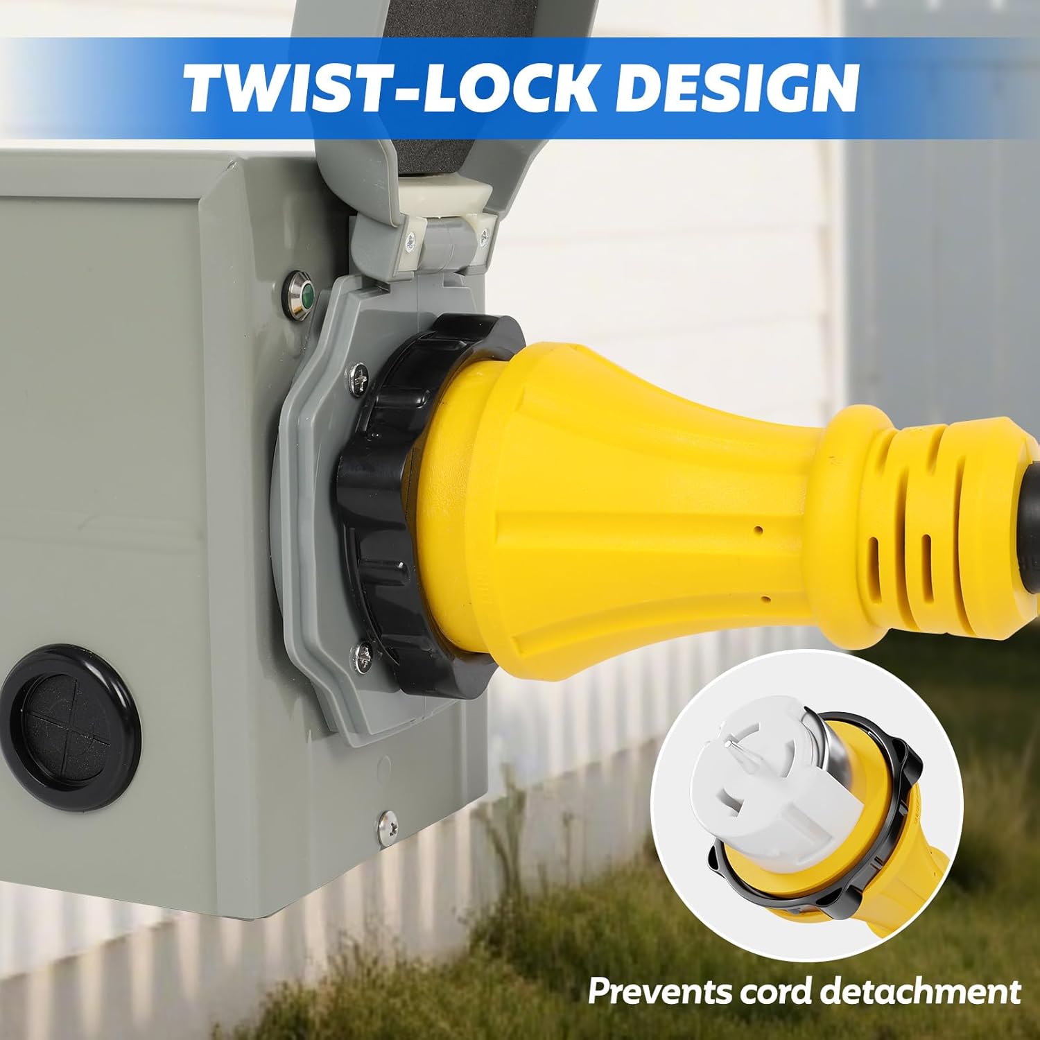 50A Generator Cord with Cord Organizer, 20 FT 14-50P to SS2-50R Power Cord with Grip Handle, Generator Plug with Twist Lock, Generator Cord 50 amp 4 Prong for Emergency or Power Shortage, ETL Listed