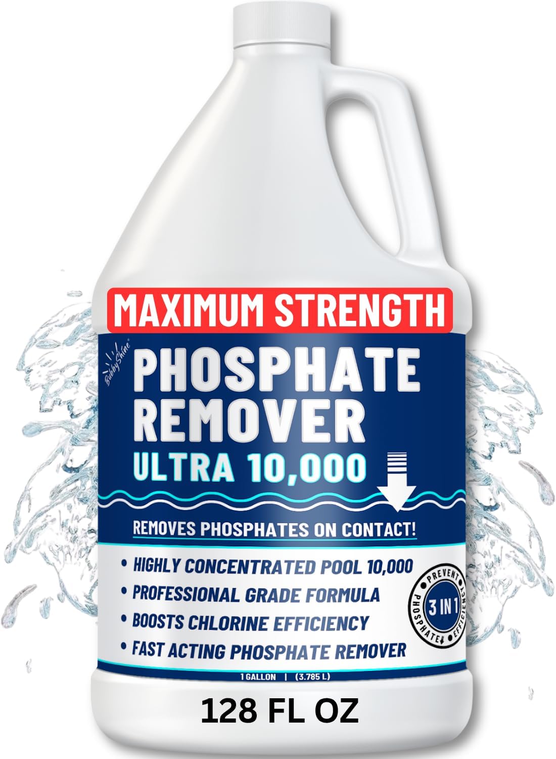 Phosphate Remover 10,000 - Pool Chemicals, Pool Phosphate Remover, Pool Chemicals for Inground Pools & Above Ground Swimming Pools, Perfect for Pool Openings to Make Your Pool Phosphate Free 1 Gallon