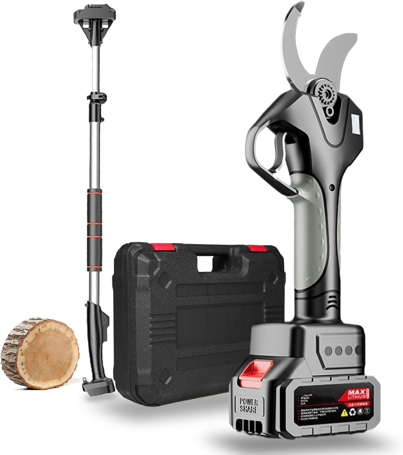 Electric Pruning Scissors, 50mm Progressive Professional Shears, Professional Battery Powered Pruning Scissors, for Gardening Olive Trees Fruit Trees Vineyards,2Battery