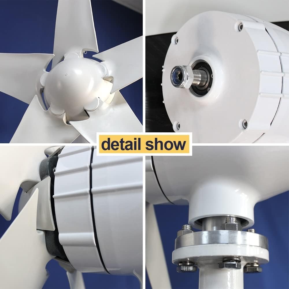 Wind Power Turbine Generator 1000w Wind Turbine Generator 24V 48V Windmill Connecte to Solar System with MPPT Controller for Hybrid Solar Wind System (Color : 400W 3 Blades, Size : MPPT Controller_1