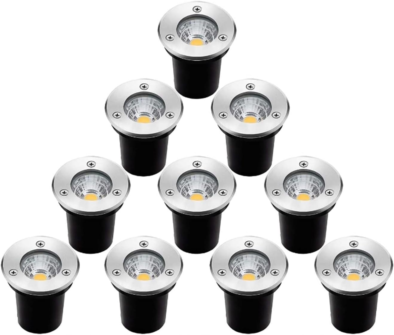 Outdoor Ground Light COB Underground Light IP66 Waterproof AC85-110V Embedded LED s for Garden,Yard, Driveway, Deck, Pathway Round Landscape Lamp