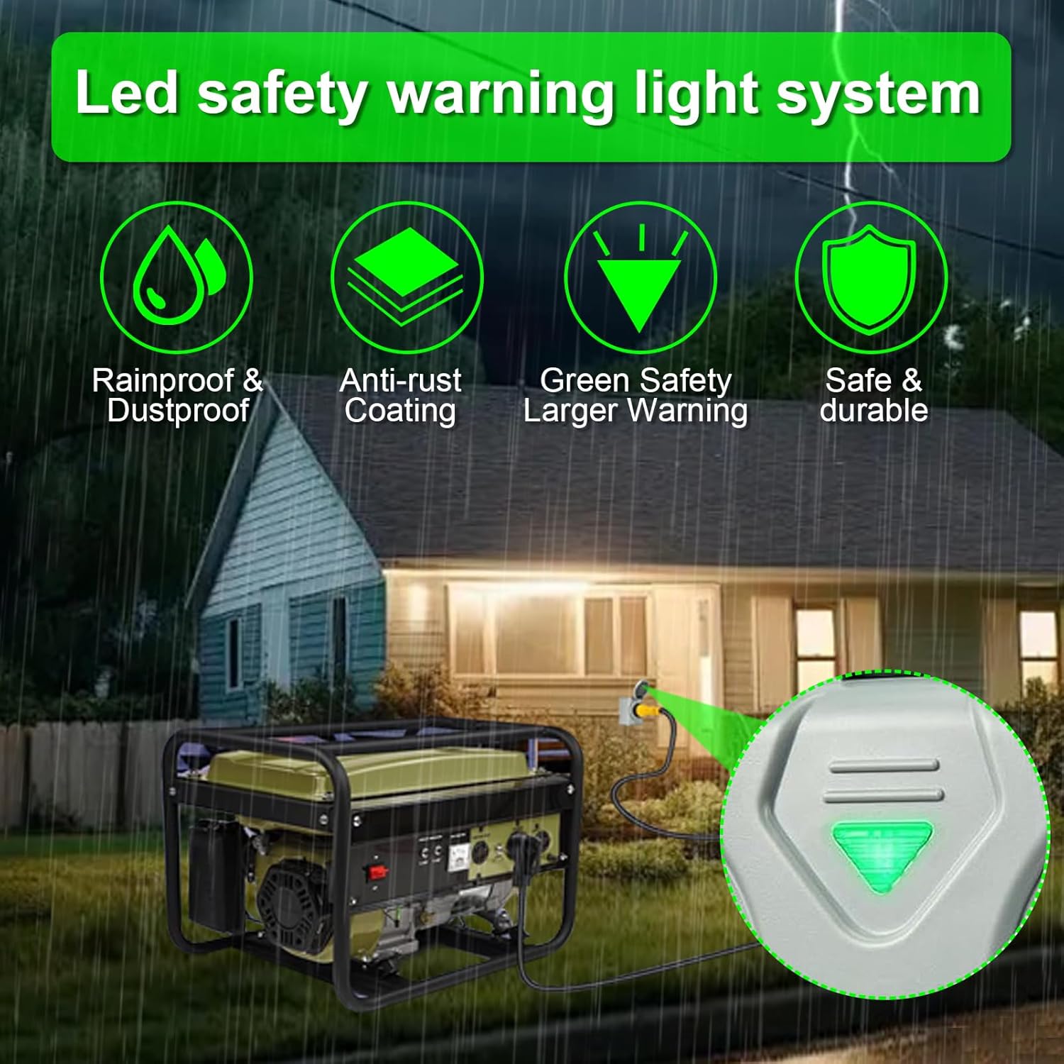 50 Amp Generator Cord 15 FT and Power Inlet Box Combo Kit, Heavy Duty NEMA 14-50P Plug to SS2-50R Twist Lock Connector & SS2-50P NEMA 3R Pre-Drilling Generator Inlet Box, ETL Listed