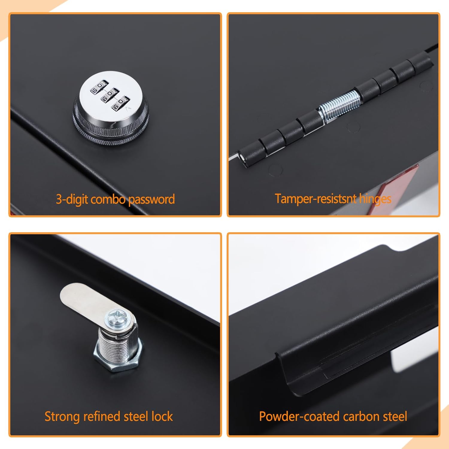 Aunginsy Under Seat Storage Lock Box Gun Safe Compatible with Ford Maverick 2022-2025 Second-Row Underseat Security Organizer Vault Tray Lock Safe Box with 3 Digit Combo Password Insert Accessories