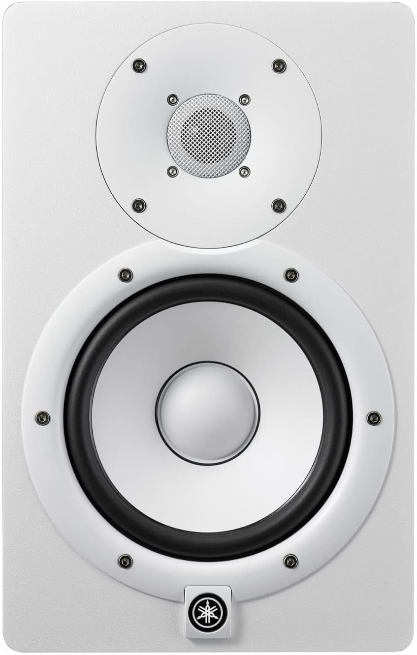 YAMAHA HS7W 6.5-Inch Powered Studio Monitor (White, 2-Pack) Bundle (2 Items)
