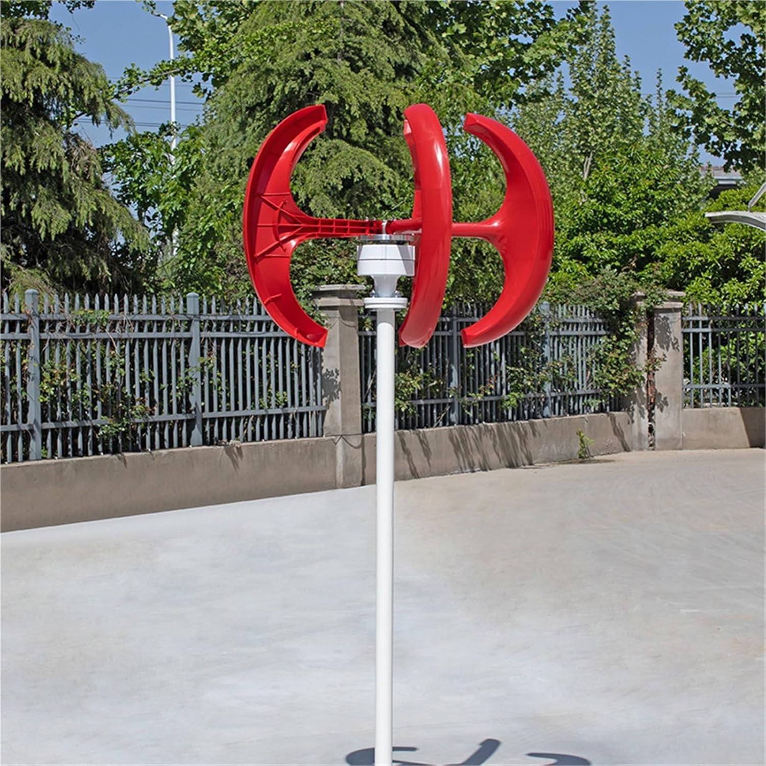 Wind Generator, 400W Red Lantern Wind Vertical Axis Landscape Solar-Wind Hybrid Street Light 12V,for Home, Farm, RVs, Boats