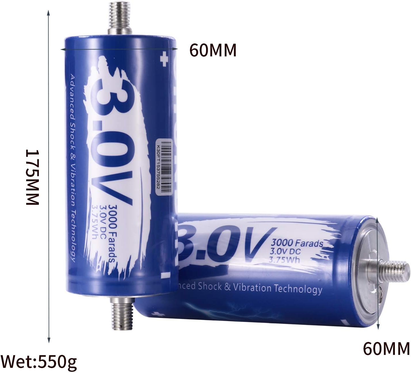 6PCS Maxwell car Audio Amplifier Super Capacitor 3.0V 3000F Graphene Battery 12V Engine Start car Battery