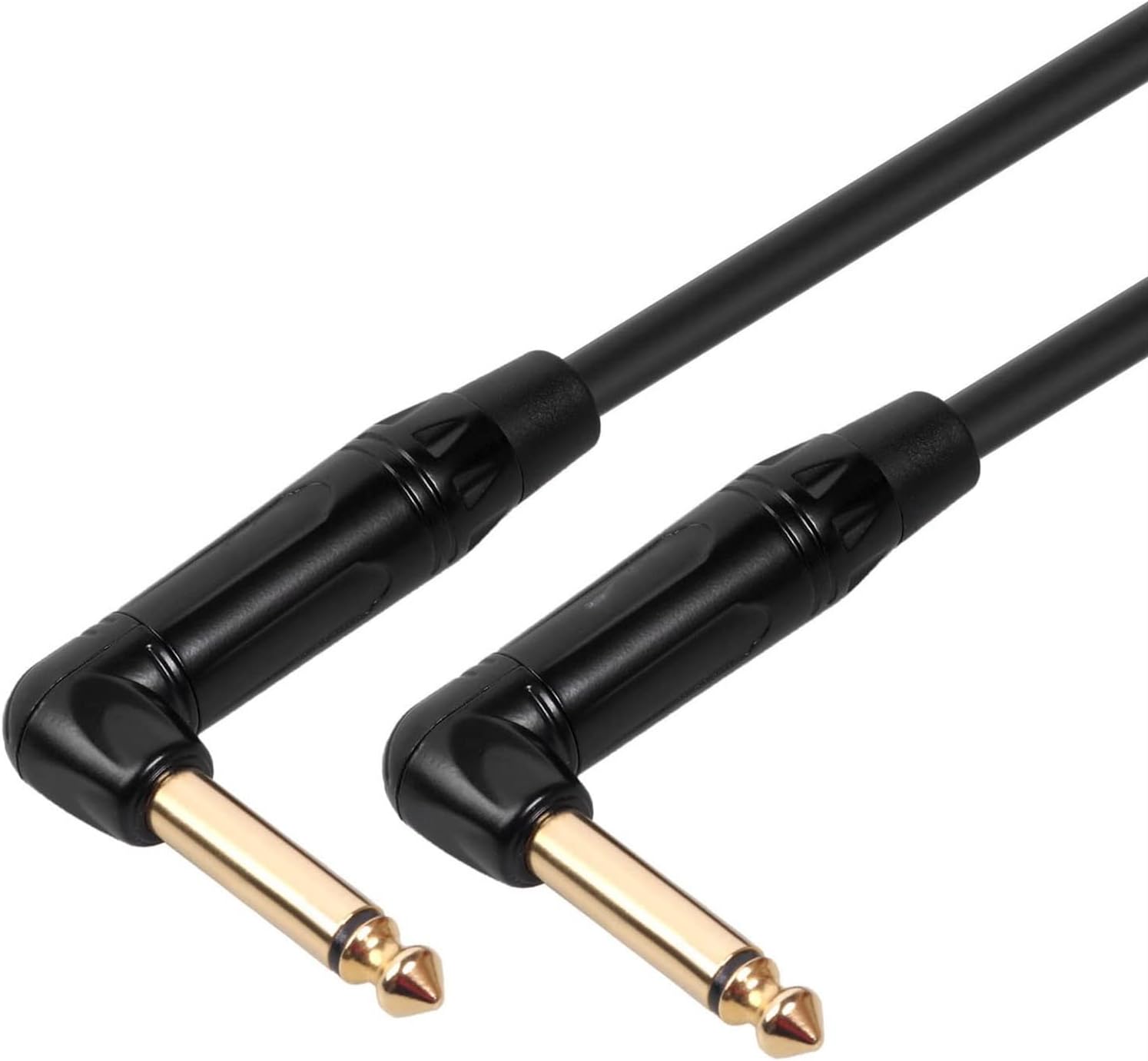 Guitar Cable 1/4 Inch to 1/4 Inch Right Angle 6.35mm to 6.35mm Guitar Cable for Amplifier E-Piano (Color : Black, Size : 10m)