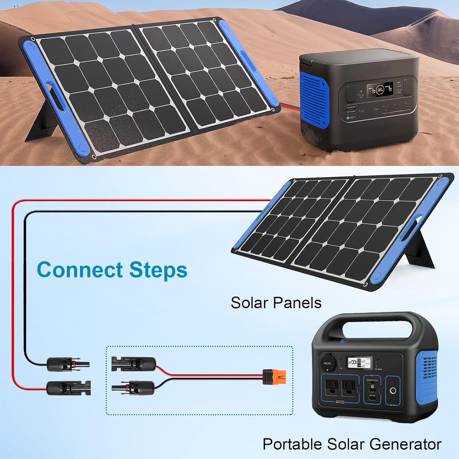 10AWG 50FT Solar to XT60i Extension Cable 3 6 10 35 50 75 100FT Heavy Duty Adapter Cable Connector XT60i Wire for Portable Power Station, Solar Panel, RV, Battery