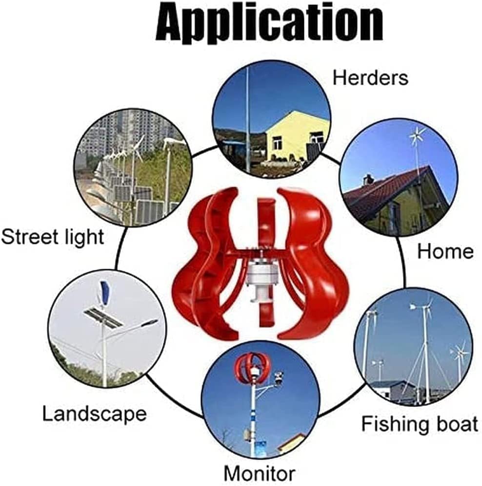 Wind Turbines,Vertical Wind Turbines Generator, 6000W Wind Power Turbine Generator with Controller Windmill Energy Turbines Charge for Outdoor Garden Streetlight