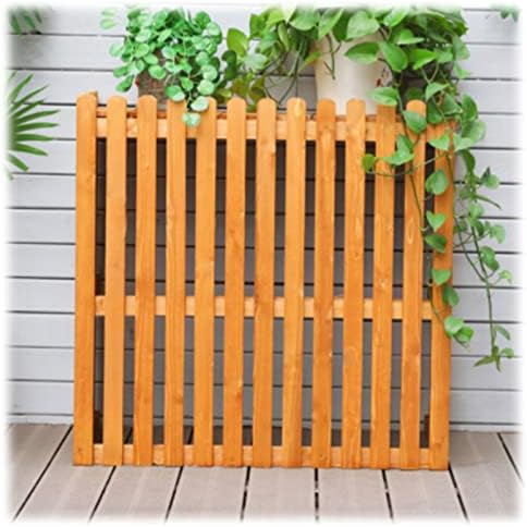 Outdoor Wooden Air Conditioning Cover Decorative Flower Stand Privacy Fence Screen Hide Air Conditioner And Trash Enclosure Air-conditioning External Machine Ra (Natural L106*W45*H96)