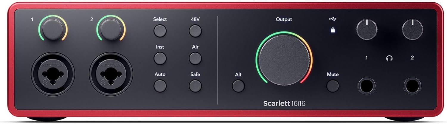Audiosavings Bundle: Scarlett 16i16 4th Gen 24-bit/192kHz USB Audio Interface Bundle with Rockville RCXFM10P-R Red 10' Female to Male REAN XLR Mic/Speaker Cable (2 Items)