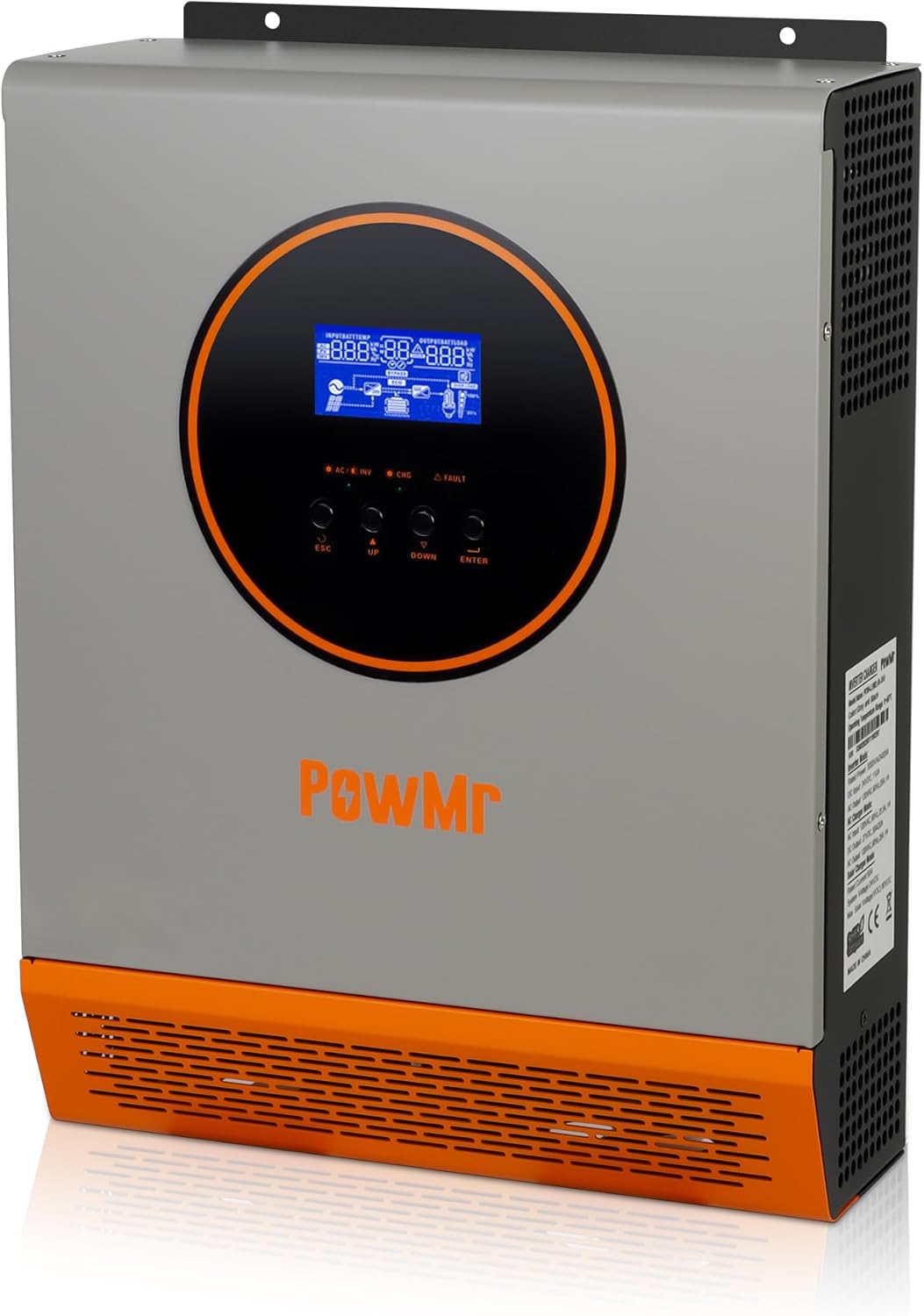 PowMr 2400W Solar Inverter, 24VDC to 110V/120VAC, Pure Sine Wave, 50A PWM Charge Controller, Hybrid Inverter for Homes, RV, 24V Lead-Acid, Sealed Gel/AGM Battery, Off-Grid Systems