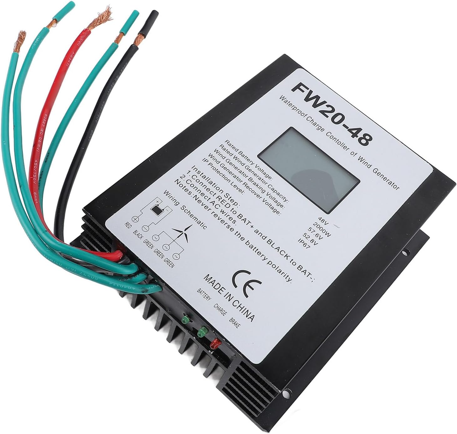 Wind Turbine Controller, Automatic IP67 Water 2000W Wind Turbine Controller for Outdoor