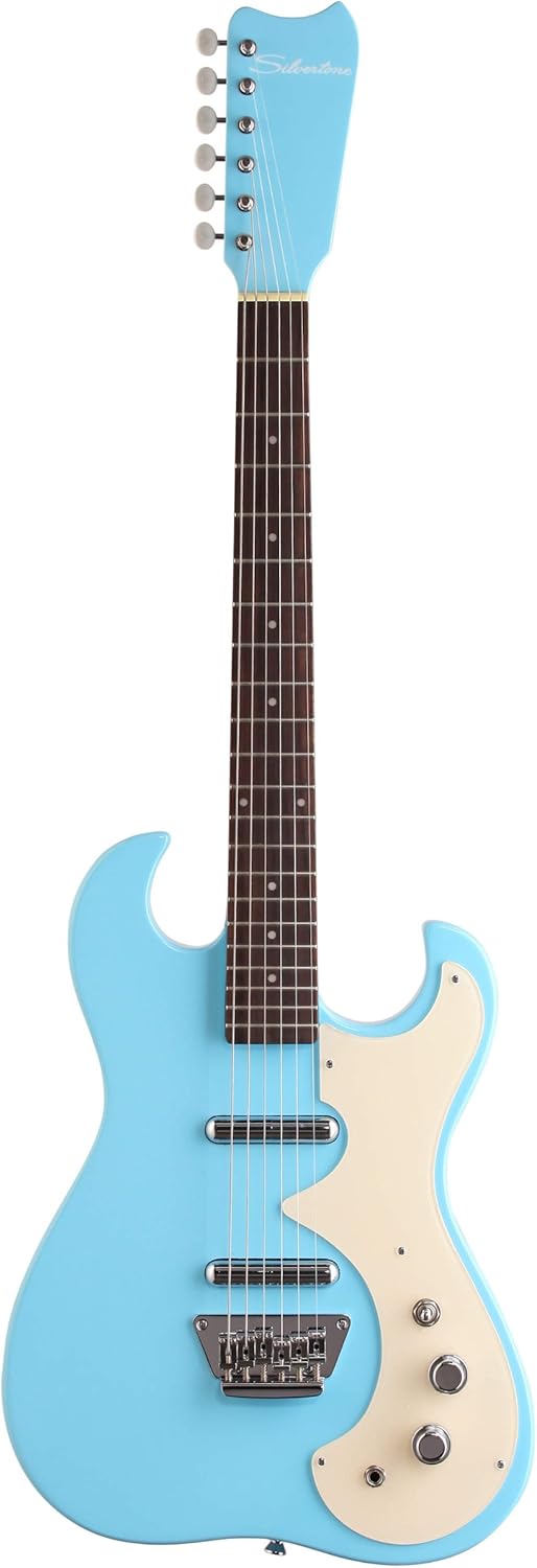 Silvertone Classic 1449-BDLB Solid-Body Electric Guitar, Daphne Light Blue