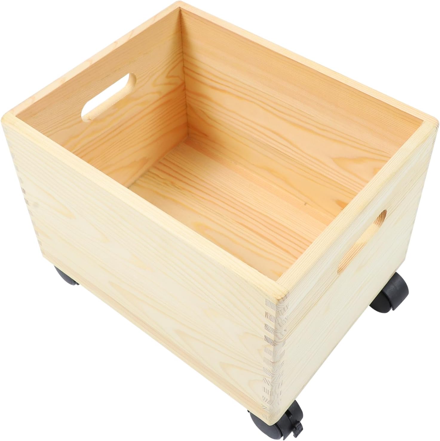 Wooden Storage Box with Wheels Large Capacity Sundries Organizer for Toys Clothes Household Items Chic Design for Home Office School Use