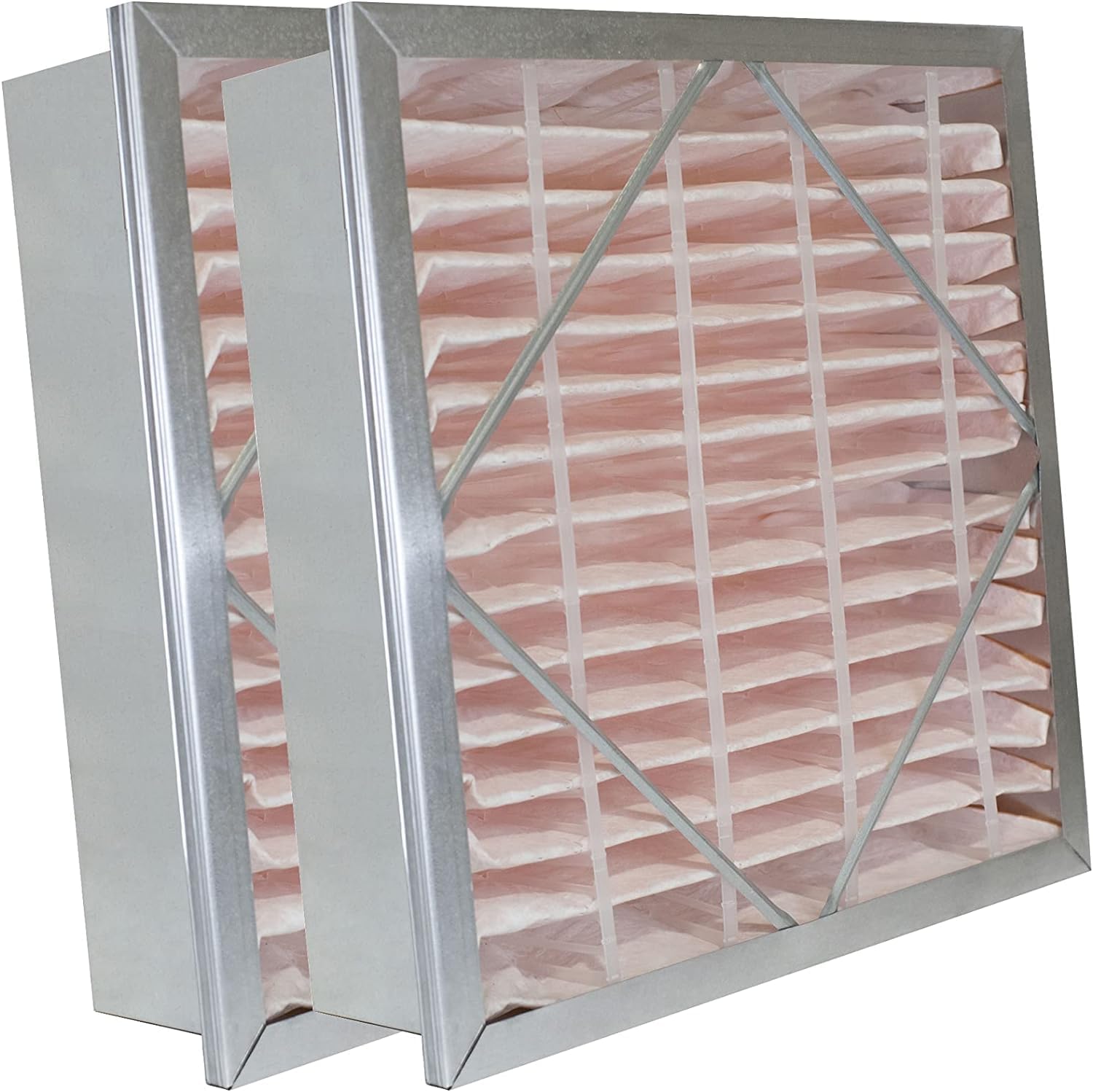 Filterbuy 20x20x6 Air Filter Header (2-Pack), Rigid Cell Filters HVAC (Actual Size: 17.75 x 17.75 x 5.75)