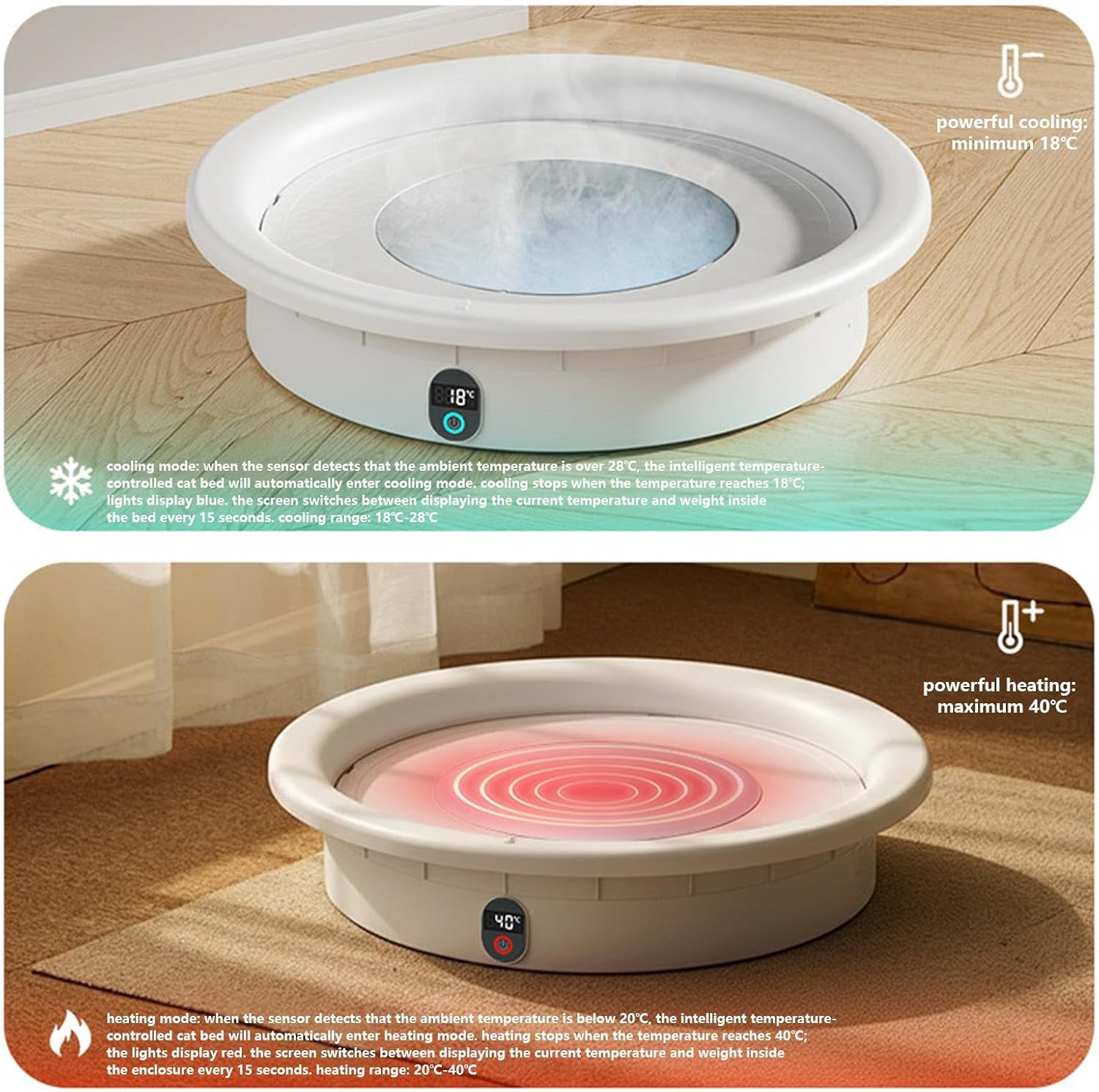 Dog Heating Pad,Constant Temp Cooler Nest - 33lb Load Capacity Smart Pressure Activated Electric Dog Bed | for Small Medium Large Breed Puppy Kitten Winter Living Room Bedroom