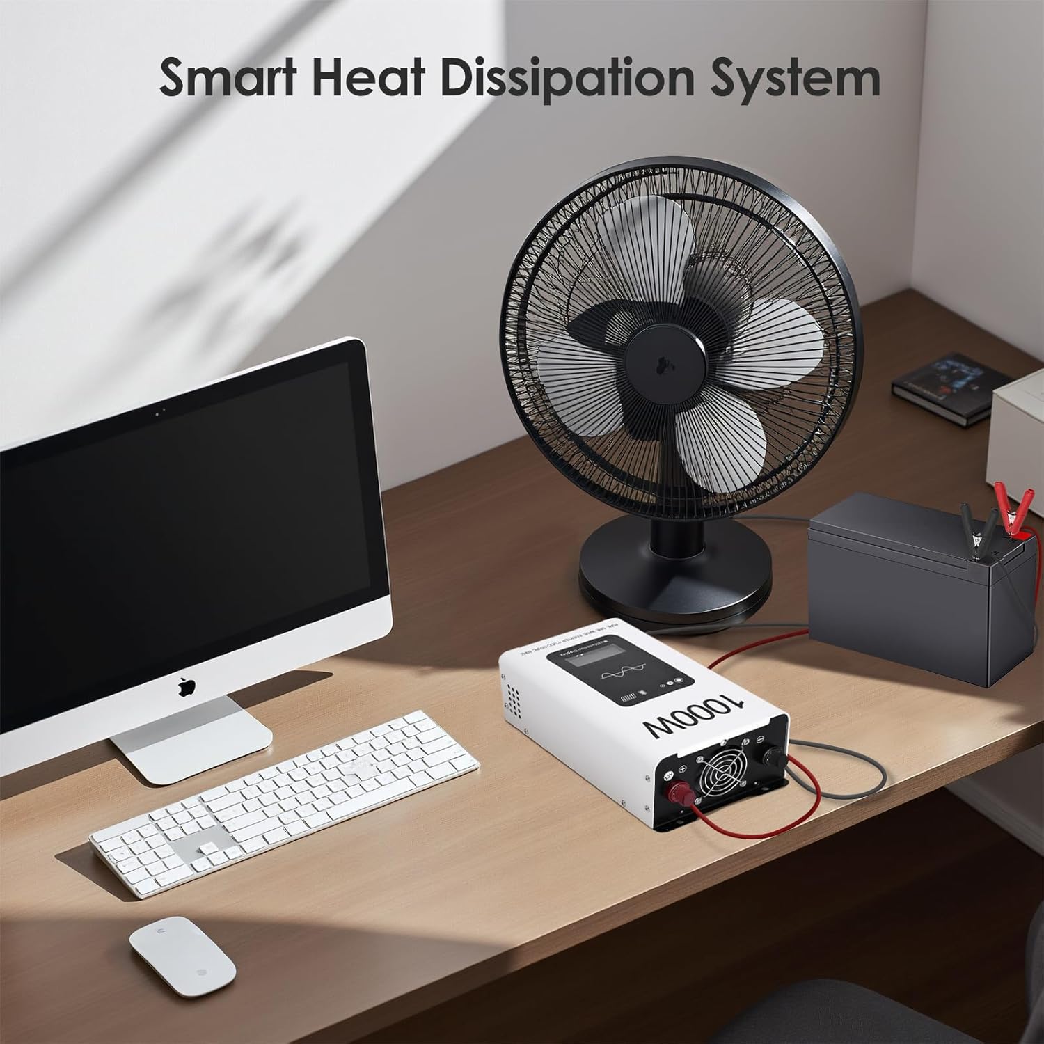 1000W Pure Sine Wave Inverter 12V DC to 120V AC Converter for Home, RV, Truck, Camping, Trailer, Support Li, AGM, SLD, Gel, FLD Batteries