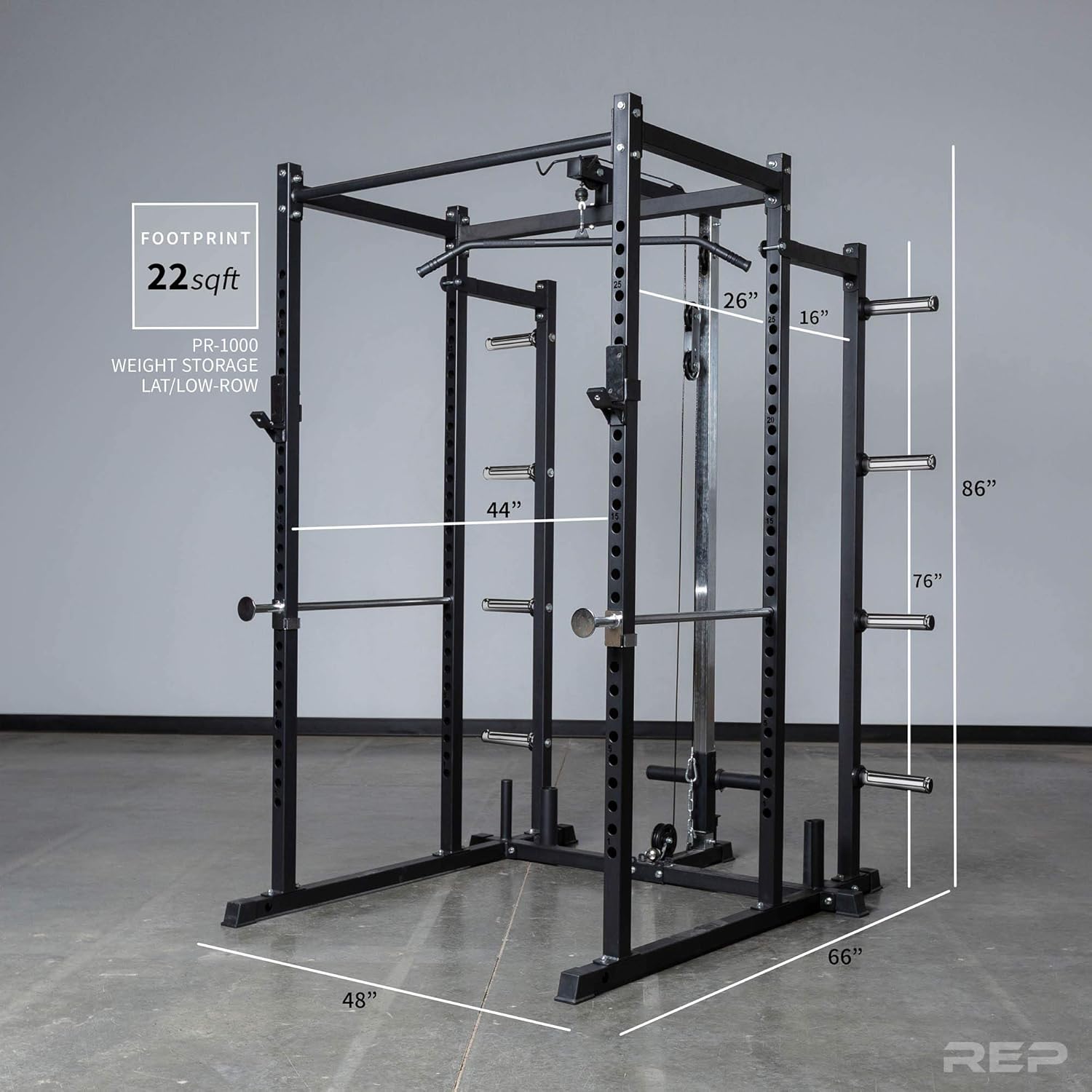 REP Fitness Weight Storage Accessory for 1000 Series Power Racks - Attachment for PR-1100 and PR-1000 Weight Cages