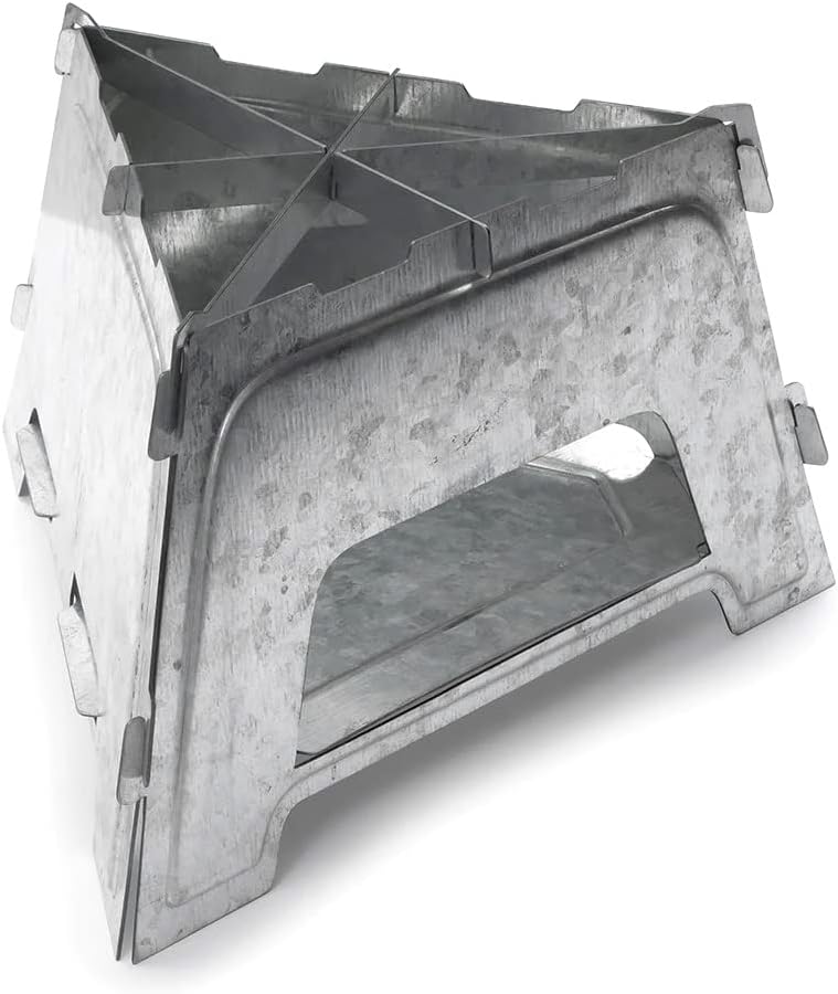 NOBOX Stainless Steel Lightweight Collapsible Portable Fire Pit Camp Backpacking Stove - Nylon Storage Bag