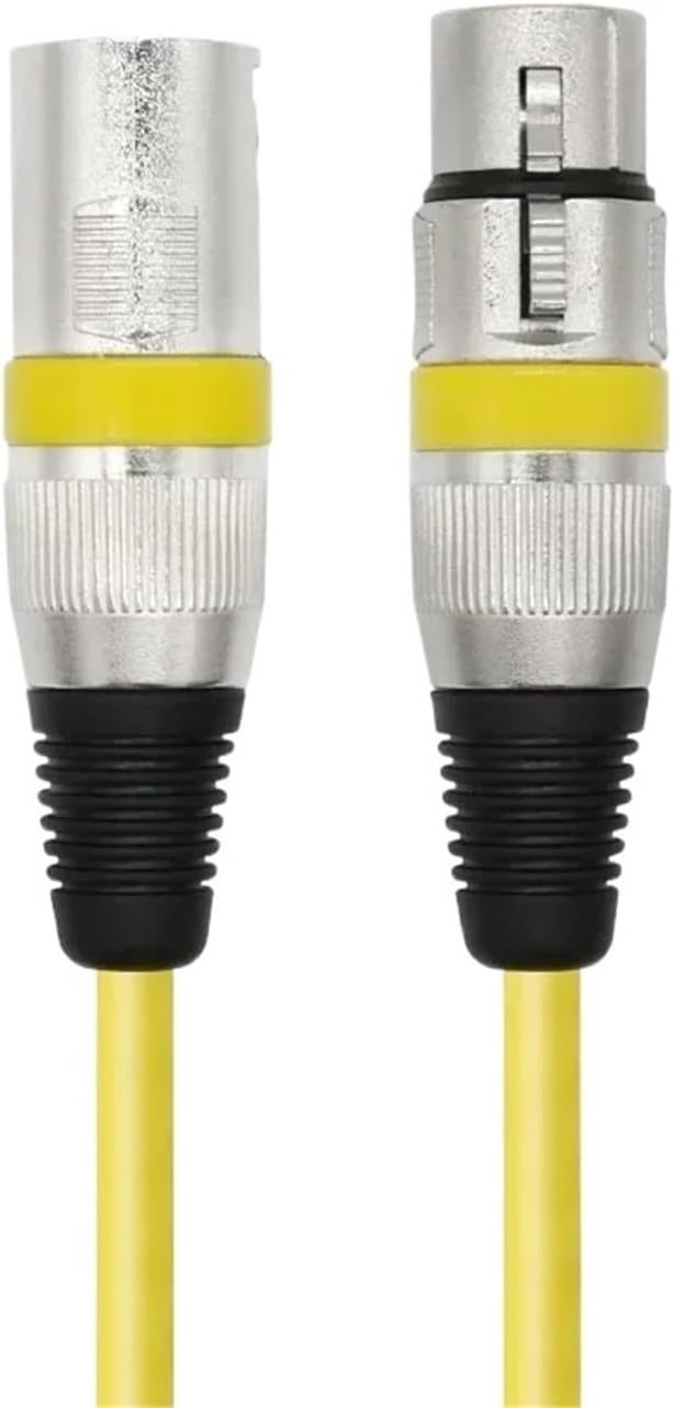 Audio Mic XLR Male to XLR Female Colorful Speaker Patch Snake Cord 3 Pin XLR Microphone Cable for Amplifier Microphone DMX Mixer(Yellow,0.5m)