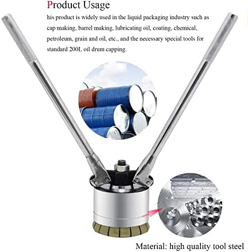 Manual Barrel Sealing machine200l Drum Pressure Cap Sealing Barrel Crimping Tool, 35&70mm Crimper Sealer, 53 Gallon Manual Barrel Sealing Machine,Small