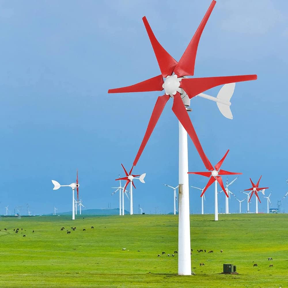 Wind Turbine Generator Kit 400W, Wind Power Generator for Marine RV Home, 6-Blades Windmill Generator for Wind and Hybrid Solar System