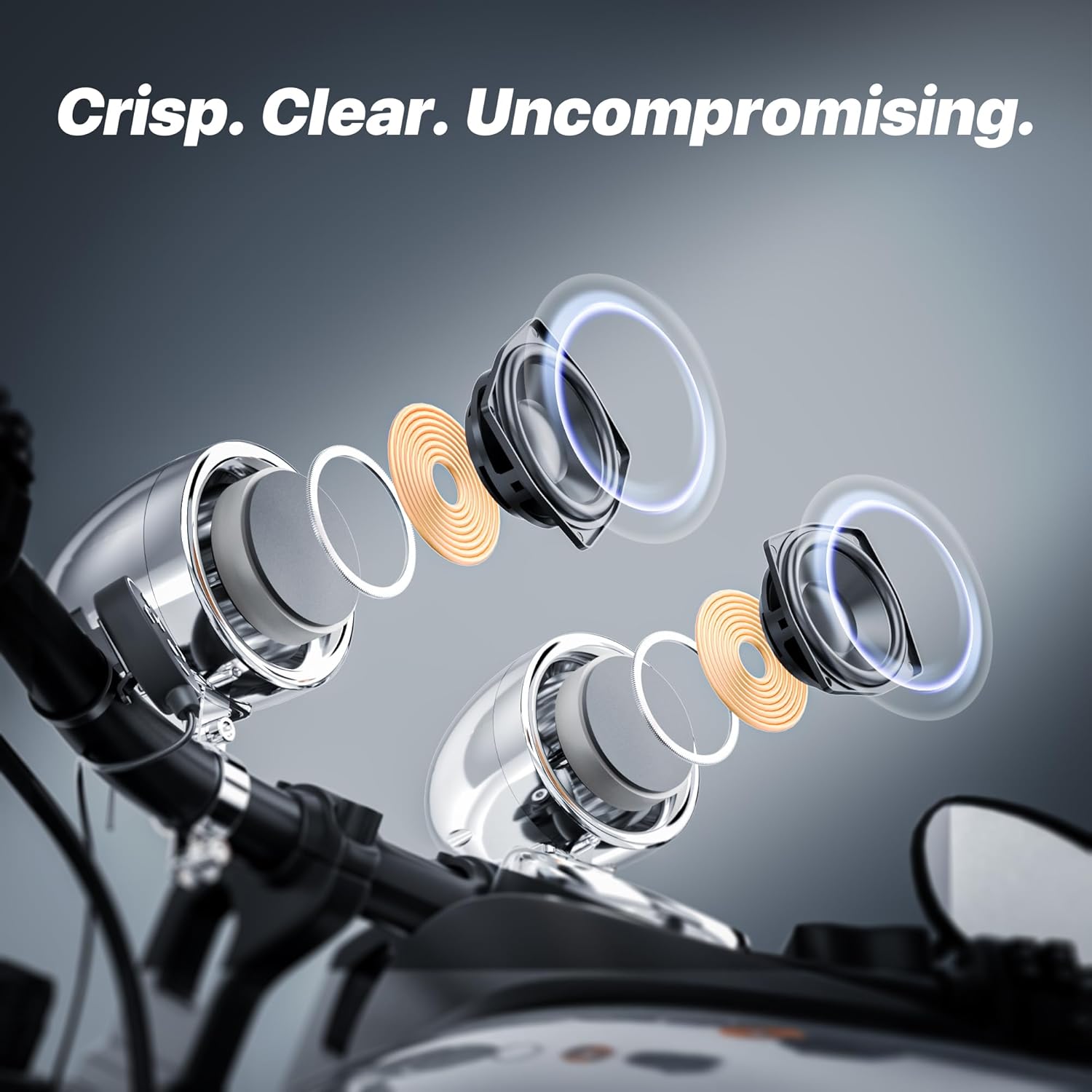 GoHawk Bluetooth Motorcycle Speakers and Amplifier Audio Sound System, 4 Inch Weatherproof Speakers, Volume Control, FM Radio, Perfect for Motorcycles/ATVs