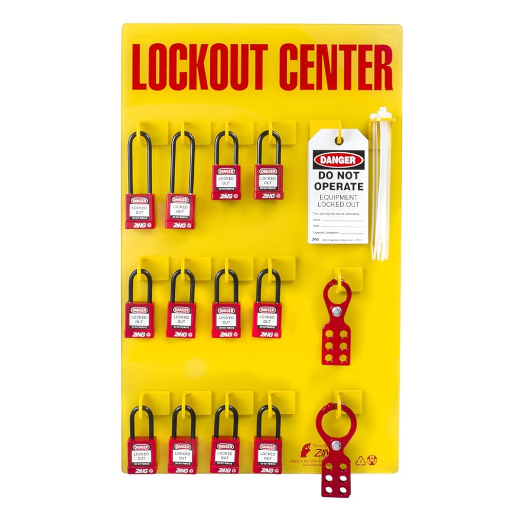 Zing Green Products 7115 RecycLockout Lockout Station, Stocked, 12 Padlock