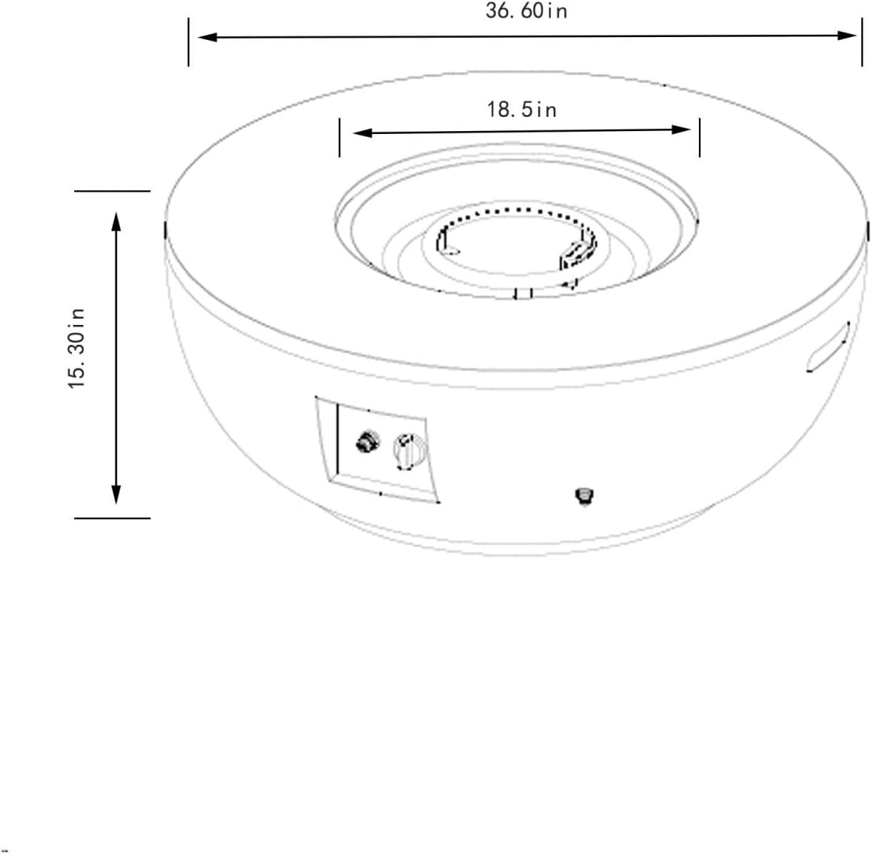 Outdoor Fire Pit Table 36