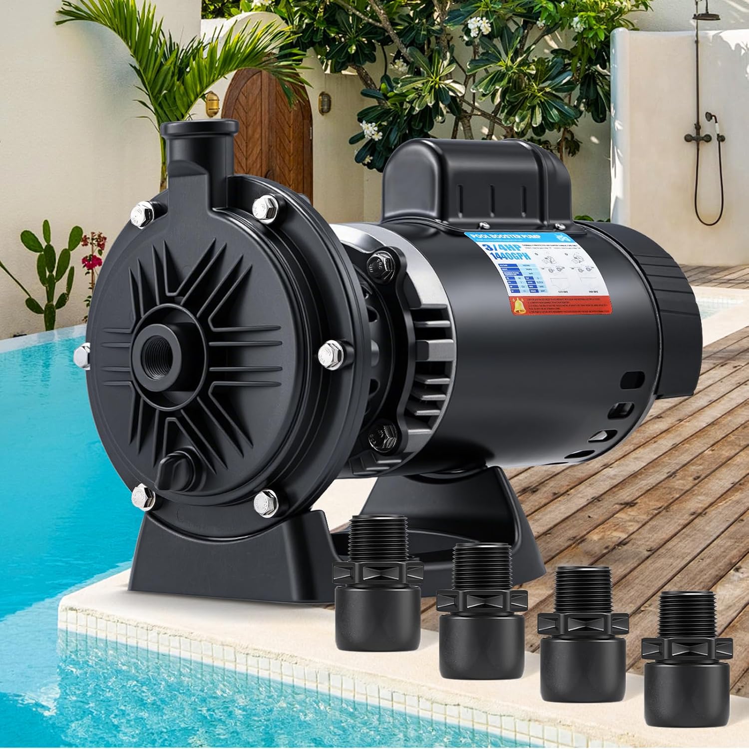 Mxmoonant Pool Booster Pump, 3/4 HP PB4-60 Swimming Pool Booster Pump 115V/230V Dual Voltage for 180 280 380 480 3900 Pressure Side Pool Cleaners