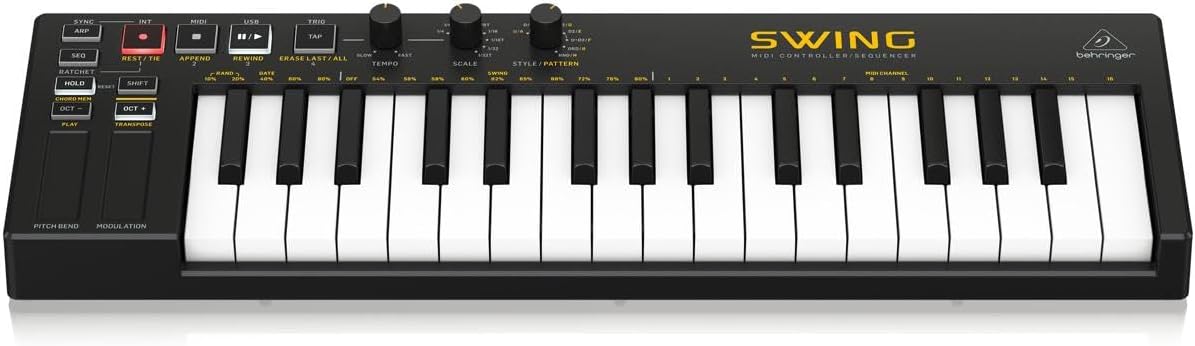 BEHRINGER SWING 32-Key USB MIDI Controller Keyboard with 64-Step Polyphonic Sequencing, Chord and Arpeggiator Modes