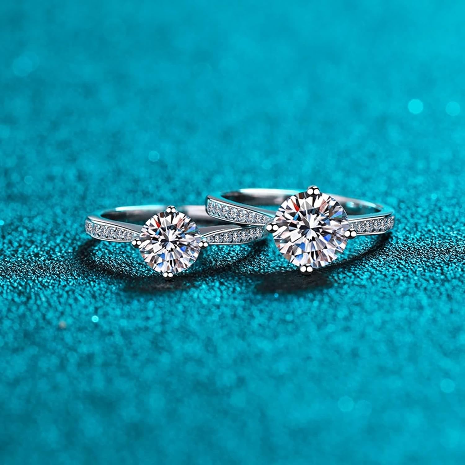 Lab Grown Diamond Wedding Band for Women, Simple Promise Rings 14K/18K White Gold Round Silver Fashion Jewelry for Wife Size 4-10