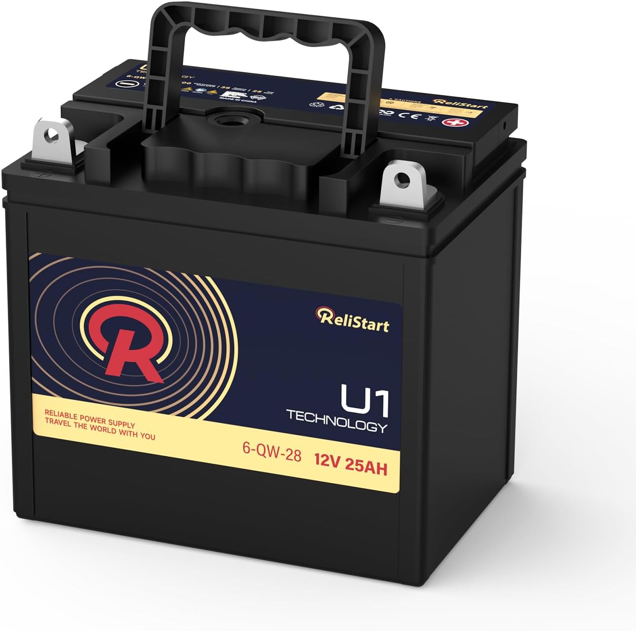 U1 Lawn Mower Battery, 12V 300CCA Maintenance-Free AGM SLA Starting Battery for Garden Tractors, Riding Lawn Mowers, Outdoor Power Equipment, Dimensions 7.29