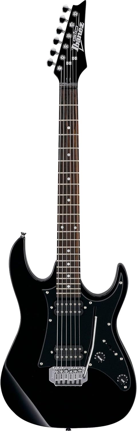 Ibanez GIO Series GRX20Z Electric Guitar Black Night - With Ibanez IGB101 Gig Bag, On-Stage Guitar Stand, Cloth