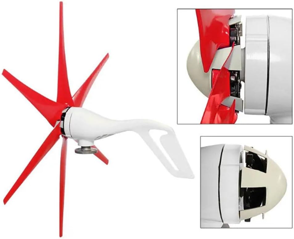 800W Wind Turbine Generator, 12V/24V Small Windmill Kit, 6-Blade Wind Power System for Boats, RVs, Cabins, or Home Use - Efficient Renewable Energy Solution