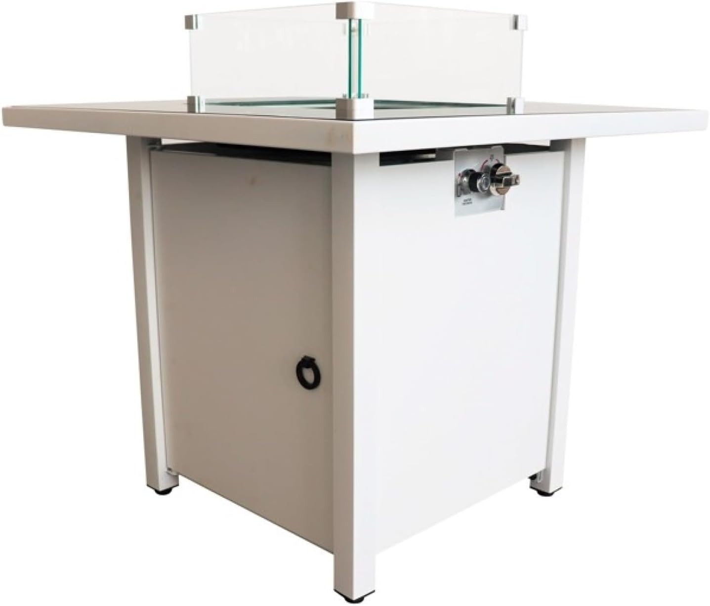 30 Inch White Steel Propane/Natural Gas Firepit Table